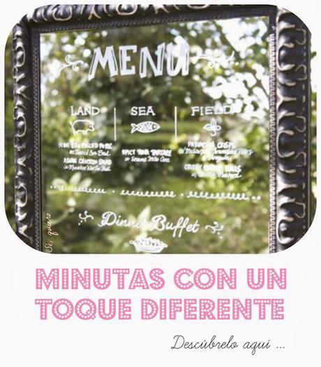 MINUTAS PARA UNA BODA CON UN TOQUE DIFERENTE