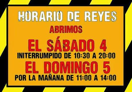 Horario de Reyes de Wargames Bilbao