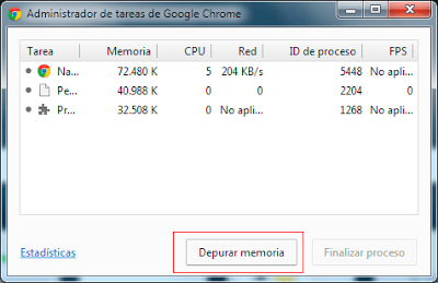 Como liberar memoria en Google Chrome