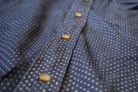 Review camisa Old Ridel en chambray con topos.