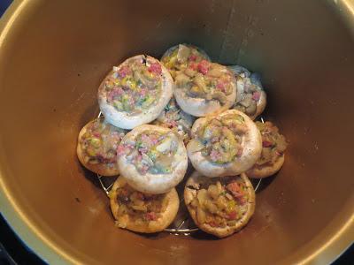Champiñones rellenos al vapor olla GM