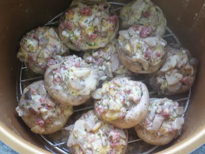 Champiñones rellenos al vapor olla GM
