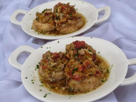 Champiñones rellenos al vapor olla GM