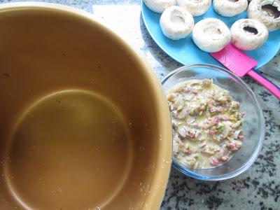 Champiñones rellenos al vapor olla GM