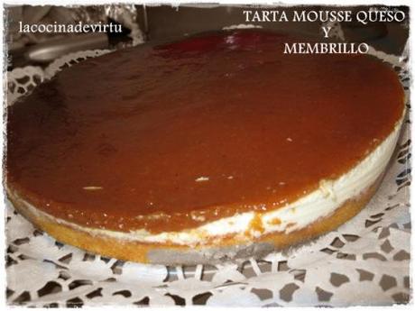 Tarta Mousse de queso y menbrillo