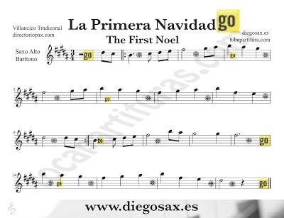 Tubepartitura La Primera Navidad partitura para Saxofón Alto y Barítono Villancico popular de Navidad