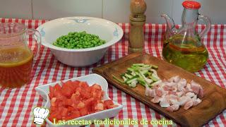 receta de guisantes rehogados