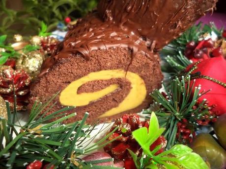 Tronco de Navidad de Chocolate -Bajo en Calorías-