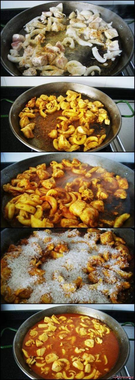 arroz con pollo y sepia