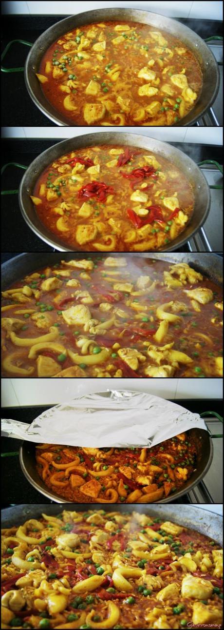 arroz con pollo y sepia