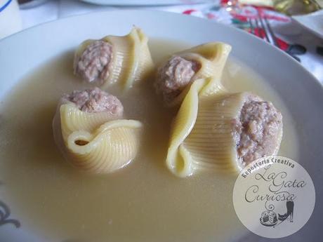 CALDO CON GALETS RELLENOS TRUFADOS