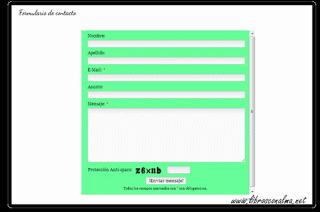 Formulario de contacto en el blog