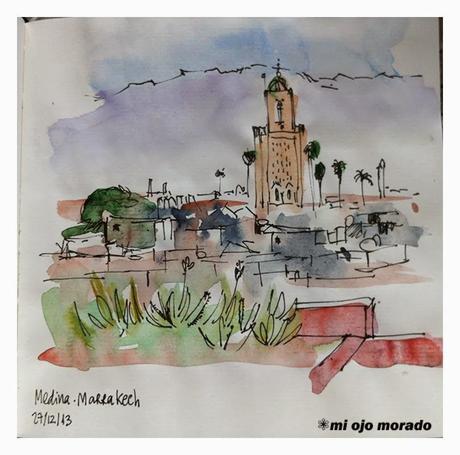 De urban sketcher por Marrakech