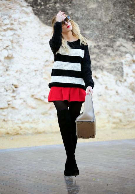 Striped sweater look