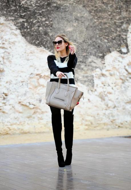 Striped sweater look