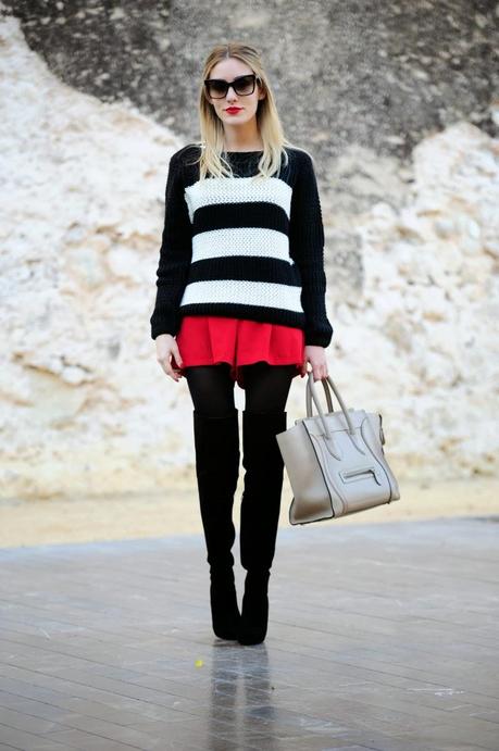 Striped sweater look