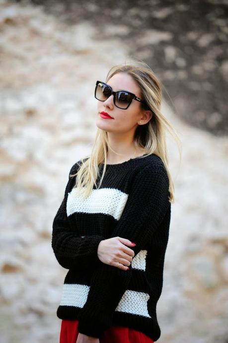 Striped sweater look