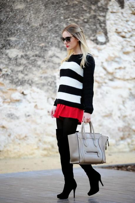 Striped sweater look