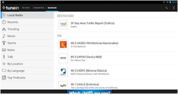 Tunein Radio para Android tunein