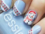 Uñas decoradas muñeco nieve nail
