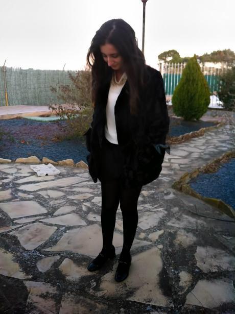 FAUX FUR COAT + PRINCESS BLOUSE FAUX FUR COAT + PRINCESS BLOUSE