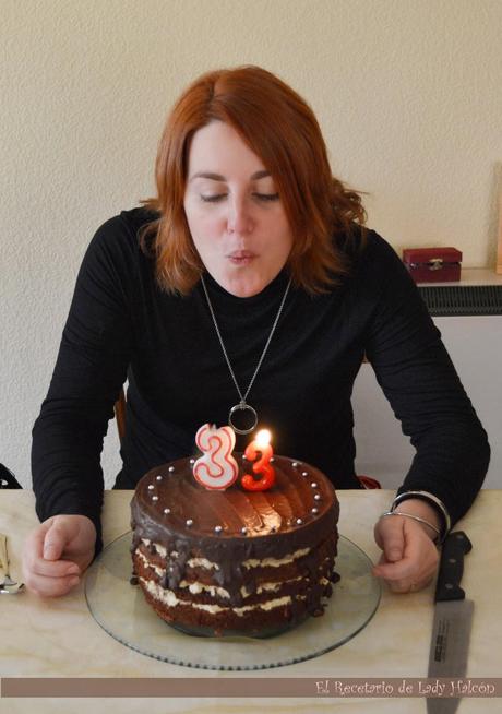 Tarta de chocolate y café para celebrar mi cumpleaños