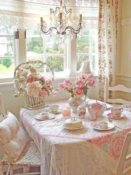 Hermosos comedores al estilo shabby chic