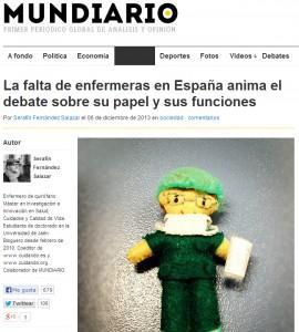 Mi primer artículo en Mundiario: “La falta de enfermeras en España anima al debate sobre su papel y sus funciones” Enlace al artículo original