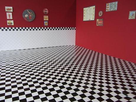checkerboard floor