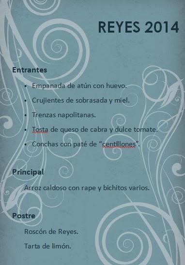 El menú de la comida de Reyes