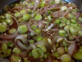 Capricci con champiñones portobello y salsa de puerros