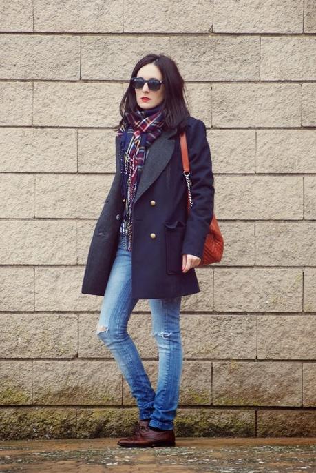 BRITISH SCARFscarf: Persun coat: Pull&Bear, jeans: Sf...