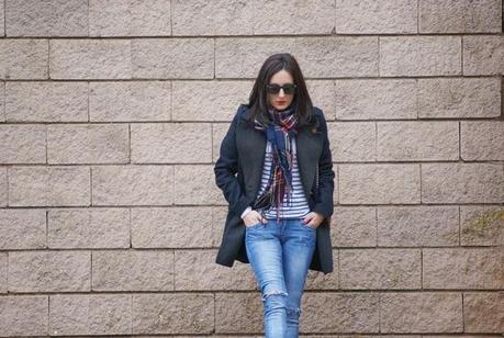 BRITISH SCARFscarf: Persun coat: Pull&Bear, jeans: Sf...