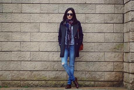 BRITISH SCARFscarf: Persun coat: Pull&Bear, jeans: Sf...