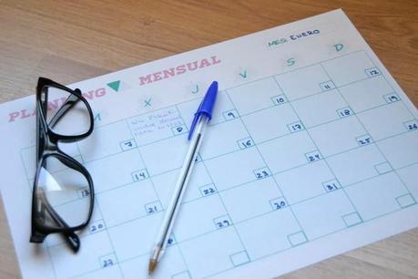 Planifica tus post cada mes Planficador mensual blog imprimible