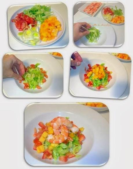 Ceviche de langostinos y caqui con aliño de cítricos y aroma de azafran