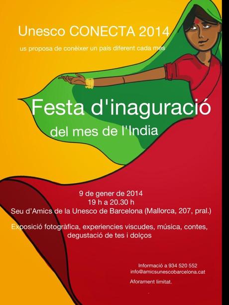 Enero 2014, el mes dedicado a la India en la Asoc. Amics de l'Unesco de Barcelona.