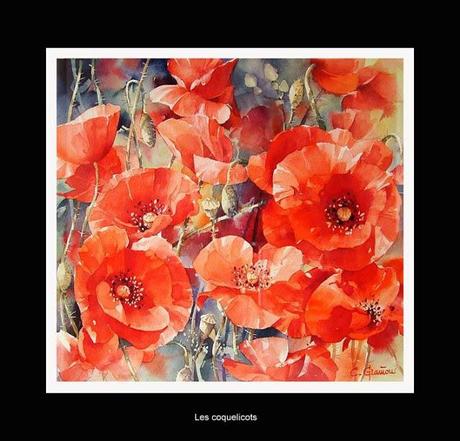 Selección de acuarelas de flores - Flowers - watercolors