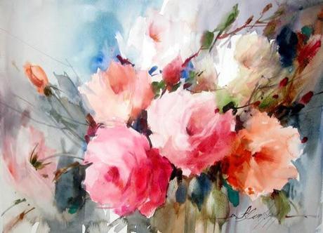 Selección de acuarelas de flores - Flowers - watercolors