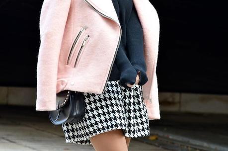 soft pink and houndstooth