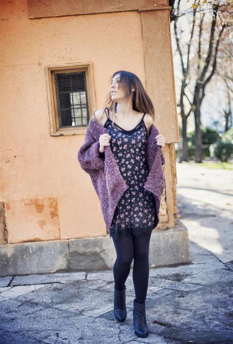 street style barbara crespo flowered lingerie dress stradivarius the corner fashion blogger outfit zara boots
