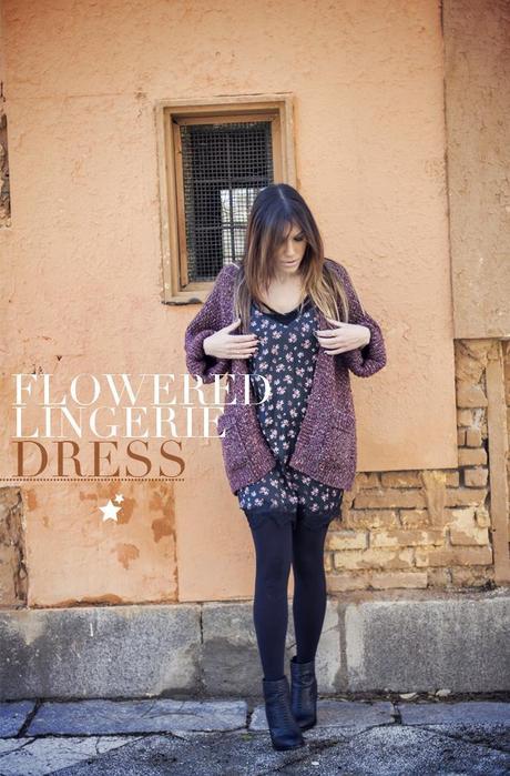 street style barbara crespo flowered lingerie dress stradivarius the corner fashion blogger outfit zara boots