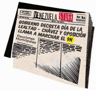 Periódico portada tipo cómic - elecciones municipales Venezuela