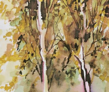 Tintas de otoño. Plumas y pincel de agua.