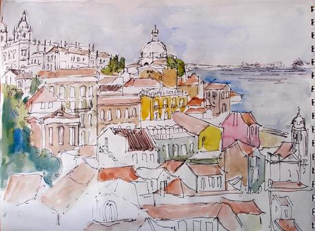 LISBOA - Bocetos pluma, rotulador y pincel