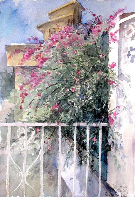 Buganvillas - Acuarela - Watercolor