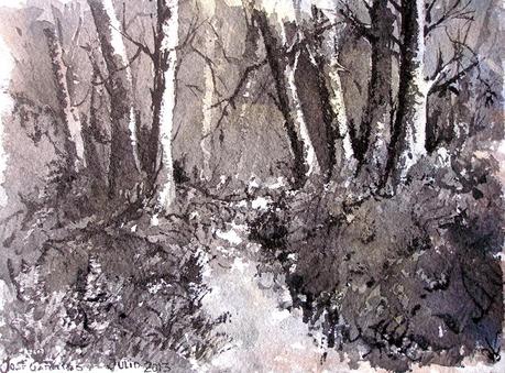 Bocetos - Árboles y paisajes. Tintas y acuarelas