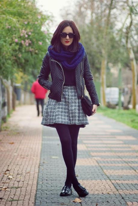 BLUE + BLACKSkirt: Persun, Sweater: Mango Jacket: Persun ...