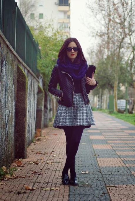 BLUE + BLACKSkirt: Persun, Sweater: Mango Jacket: Persun ...