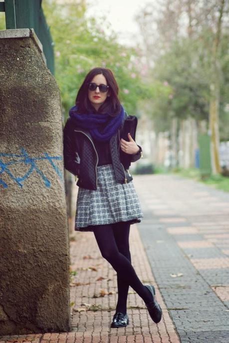 BLUE + BLACKSkirt: Persun, Sweater: Mango Jacket: Persun ...